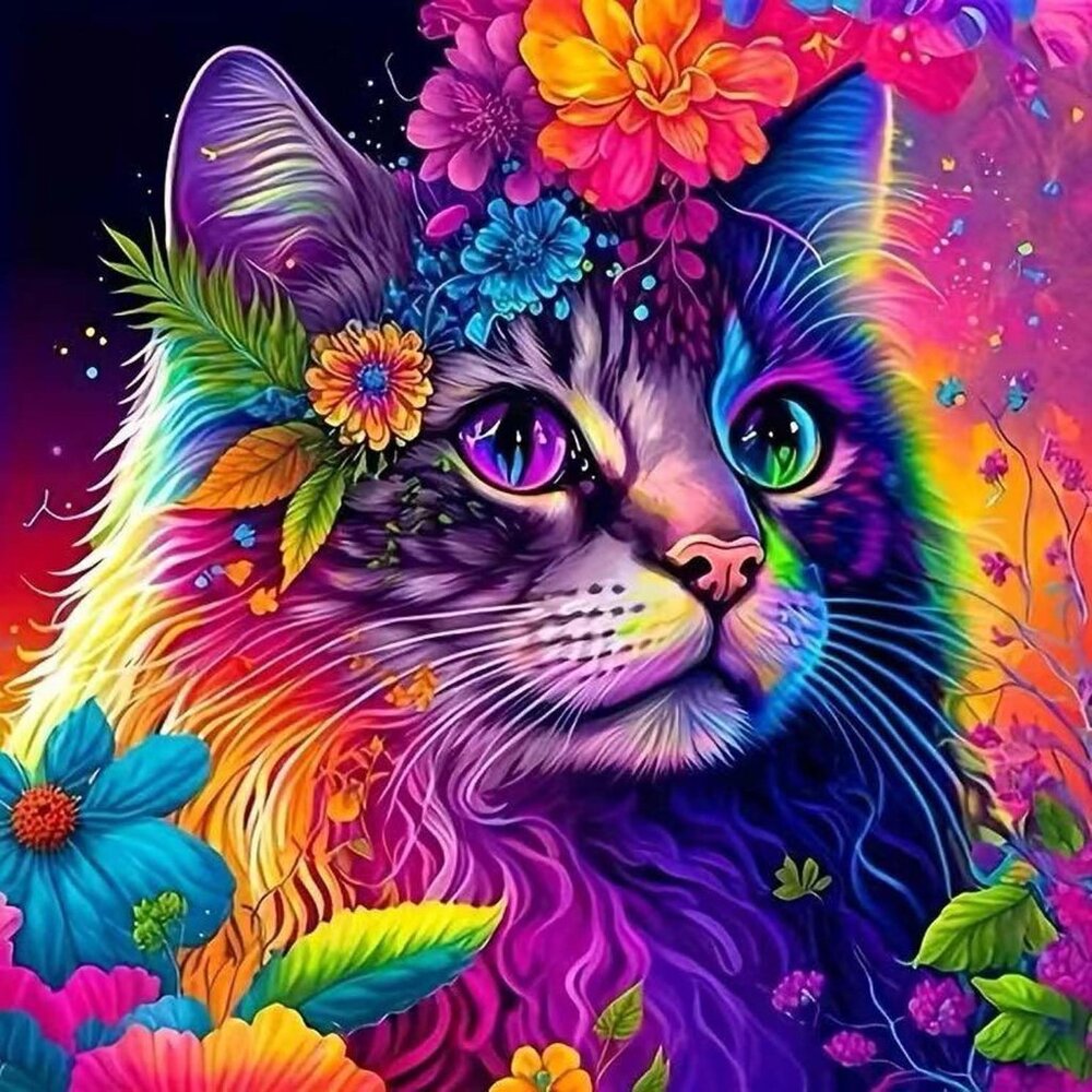 Cat of Many Colors Diamond Painting Kit #652